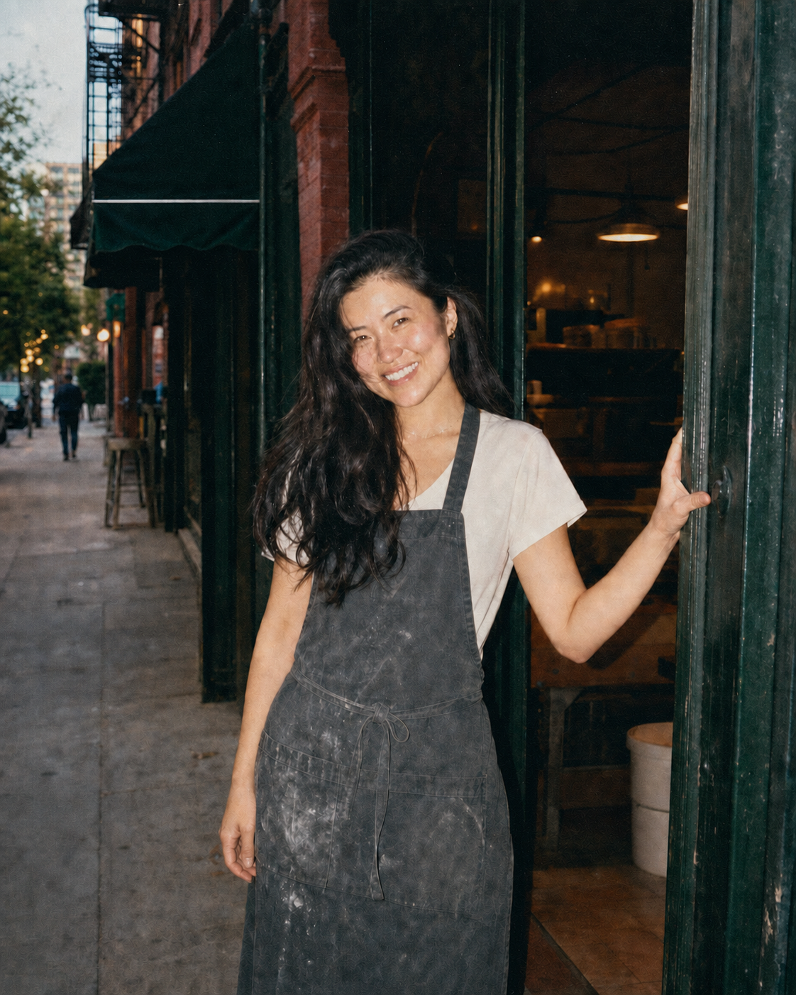 Rona outside the first Pepperona Pizza in 1995